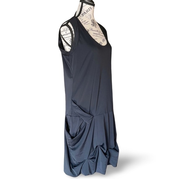 Akela Key – Black Utility Spandex Bubble Parachute Mini Dress Size Large - Picture 4 of 8